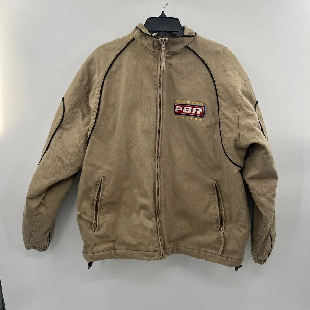 Cripple Creek PBR Jacket Mens Size XL Beige Vintage Embroidered Limited EUC